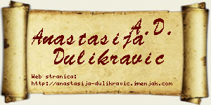 Anastasija Dulikravić vizit kartica